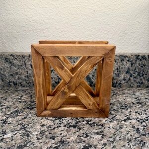 Rustic Wooden Napkin Holder